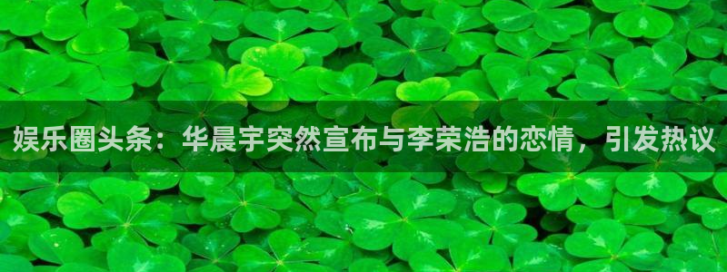 福建人生就是搏机电股份公司：娱乐圈头条：华晨宇突然宣布与李荣浩的恋情，引发热议